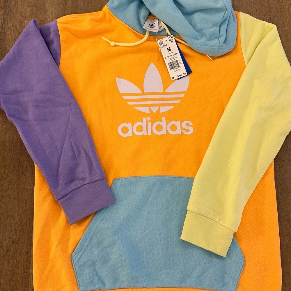 Adidas Kids Multicolor Hoodie - Orange, Purple, Yellow, Blue